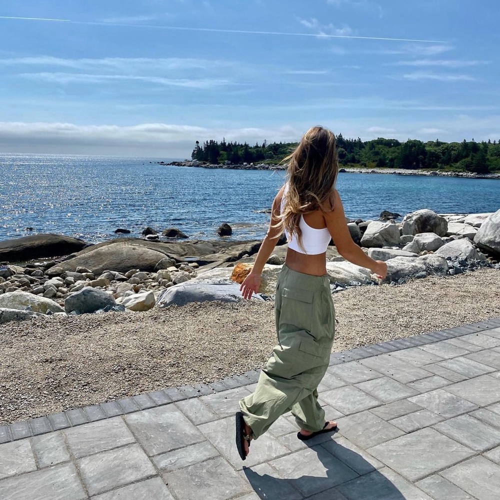 Local European parachute pant - olive green NWT